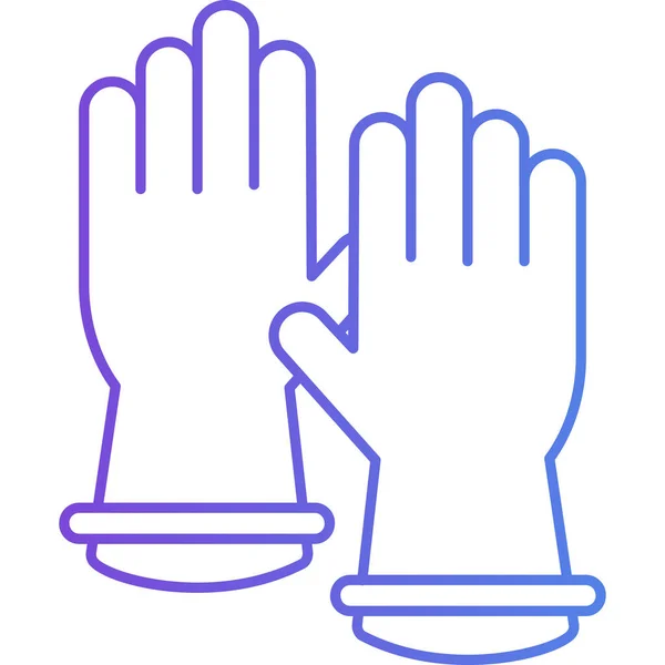 Icône Gants Schéma Illustration Vectorielle Nettoyage Des Mains Symbole Isolé — Image vectorielle