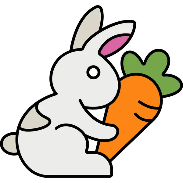 Tavşanlı Bir Tavşanın Çizgi Film Çizimi — Stok Vektör
