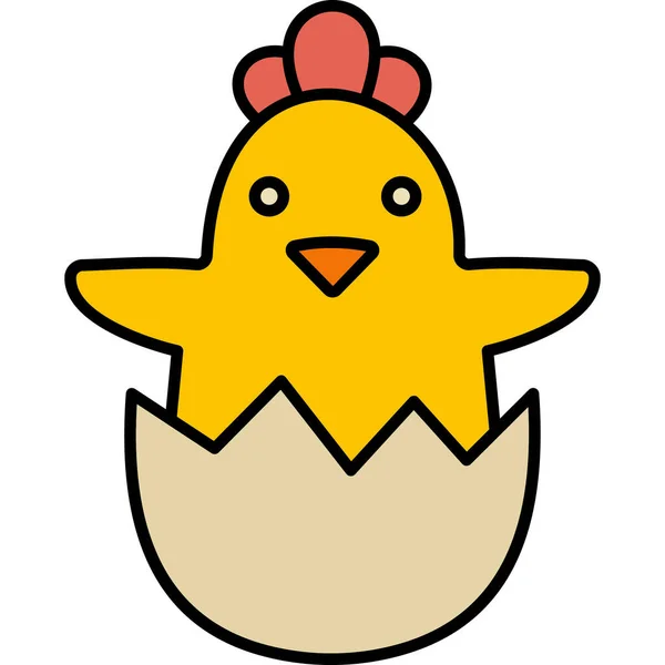 Vector Ilustración Dibujos Animados Chick — Vector de stock