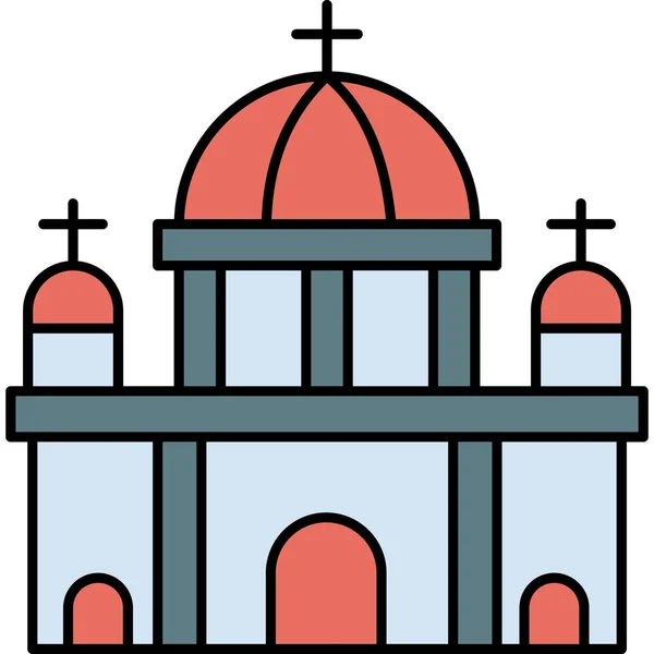 Église Icône Web Illustration Simple — Image vectorielle