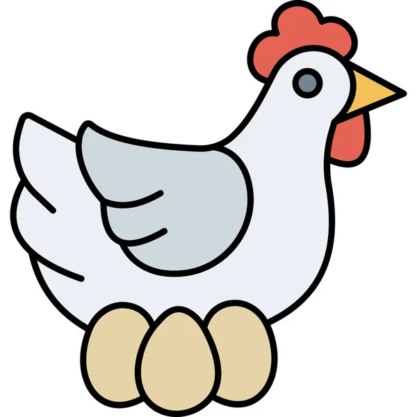 Csirke Web Ikon Egyszerű Illusztráció — Stock Vector