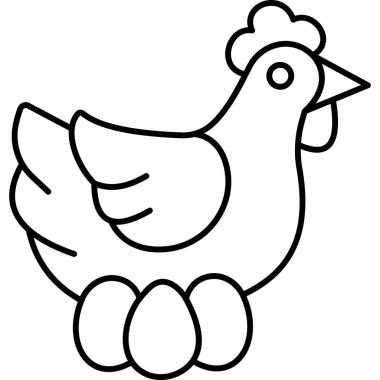 Tavuk. Web simgesi basit illüstrasyon
