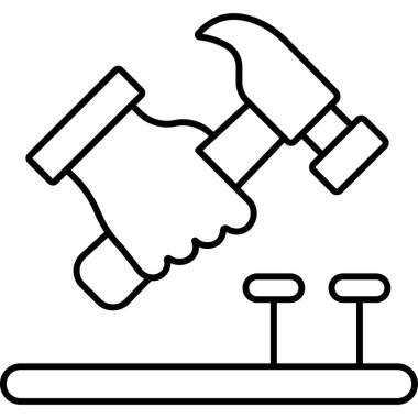 Çekiç. Web simgesi basit illüstrasyon