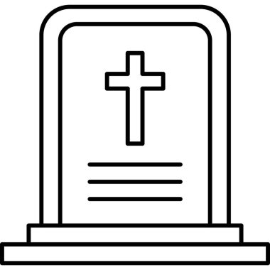 Mezar taşı. Web simgesi basit illüstrasyon