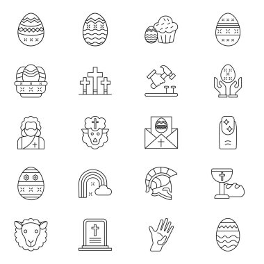 Kolayca düzenleyebilen veya düzenleyebilen Paskalya Simgesi Paketi