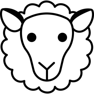 Koyun. Web simgesi basit illüstrasyon