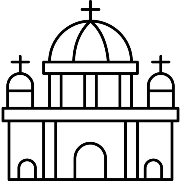 Gereja Ikon Web Ilustrasi Sederhana - Stok Vektor