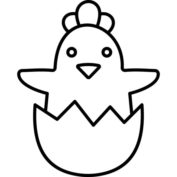 一个可爱的卡通小鸡的矢量插图 — 图库矢量图片