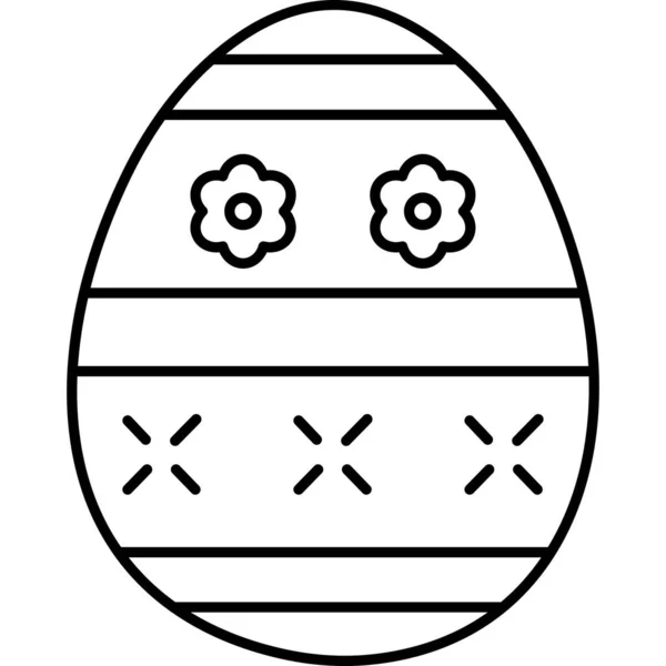Oeuf Pâques Avec Une Illustration Vectorielle Dessin Ligne Arc — Image vectorielle