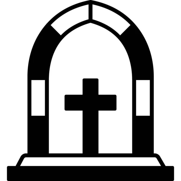 Kościół Ikona Web Prosta Konstrukcja — Wektor stockowy