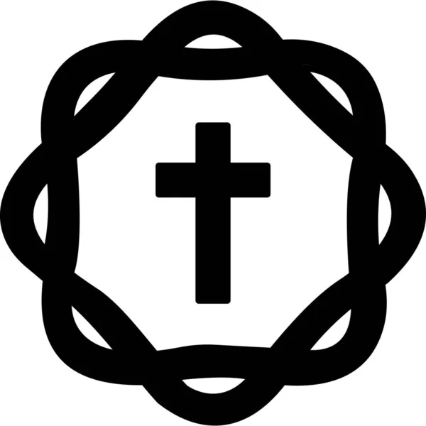Croce Cristiana Semplice Illustrazione — Vettoriale Stock