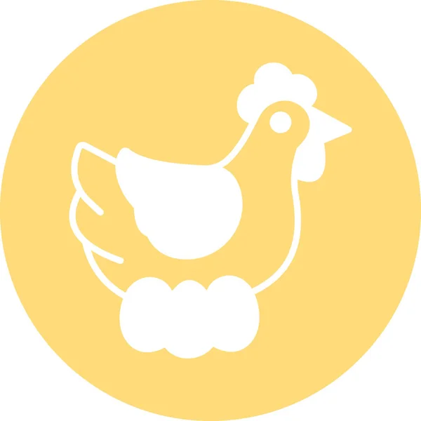 Κοτόπουλο Διάνυσμα Εικονίδιο Σύγχρονη Απλή Απεικόνιση — Διανυσματικό Αρχείο