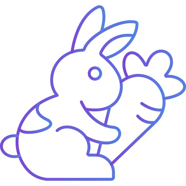 有蛋和耳朵的兔子 在白色背景下被隔离 — 图库矢量图片
