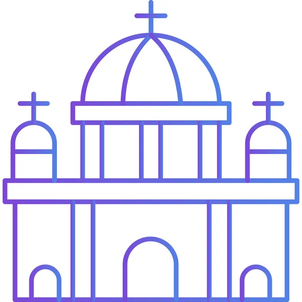 Εκκλησία Web Εικονίδιο Απλή Απεικόνιση — Διανυσματικό Αρχείο