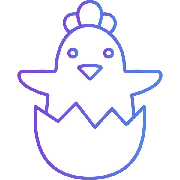 可爱的小鸡 有蛋和蛋 — 图库矢量图片