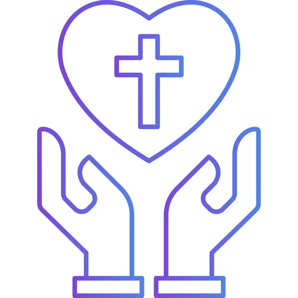 Wektorowa Ilustracja Ikony Krzyża Katolickiego — Wektor stockowy