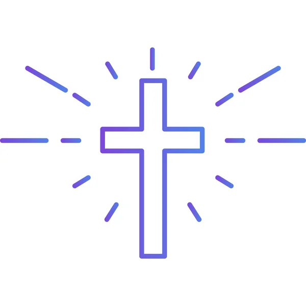 Cross Icon Simple Illustration Christian Church Vector Icons Web — Stock Vector