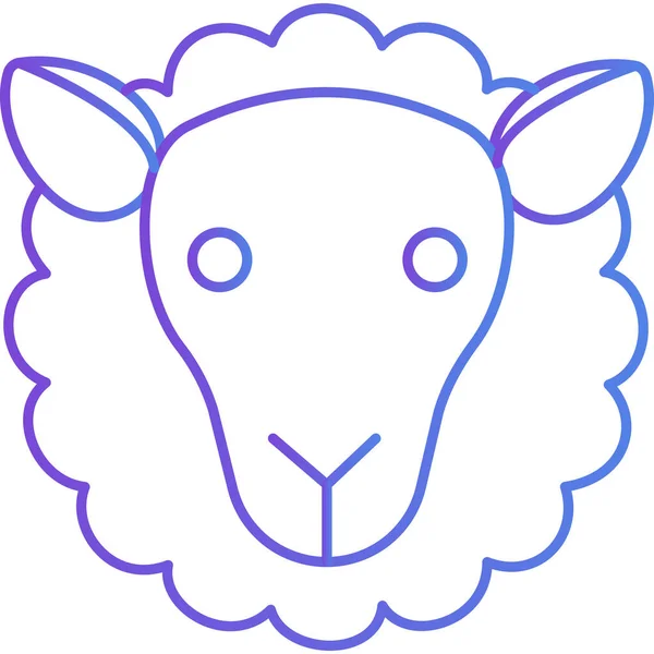 Head Sheep Purple Background — Stock Vector