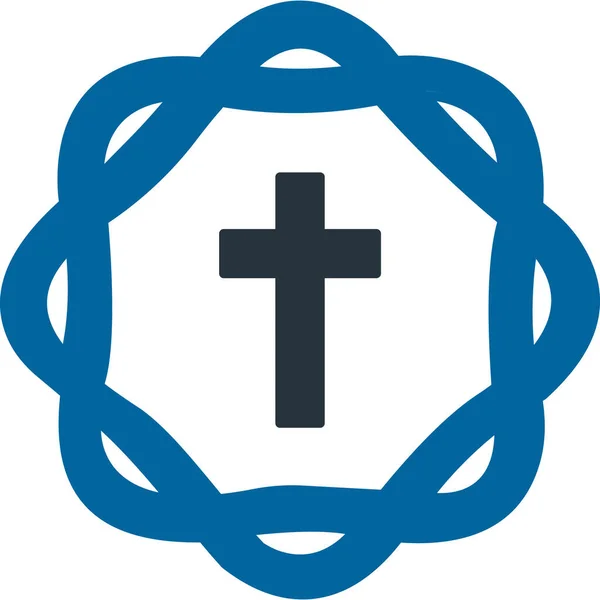 Christian Cross Web Icon — Stock Vector