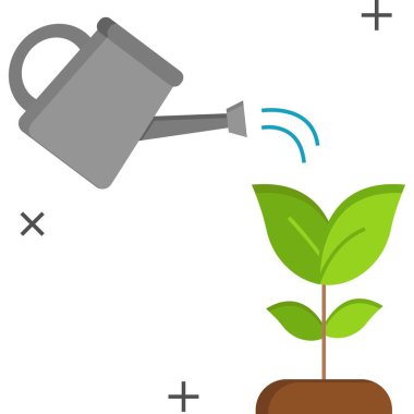 watering can with a plant