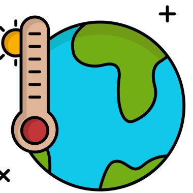 Termometre. Web simgesi basit illüstrasyon