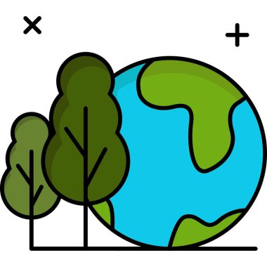 Yeşil bir ağacın vektör illüstrasyonu