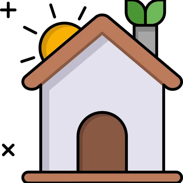 Eco Home Die Gemakkelijk Kan Bewerken Wijzigen — Stockvector