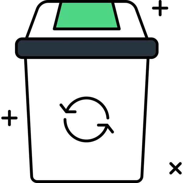 Ανακυκλώστε Τον Κάδο Απλός Σχεδιασμός — Διανυσματικό Αρχείο