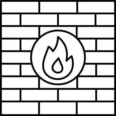 Yanan bir ateş simgesinin vektör illüstrasyonu