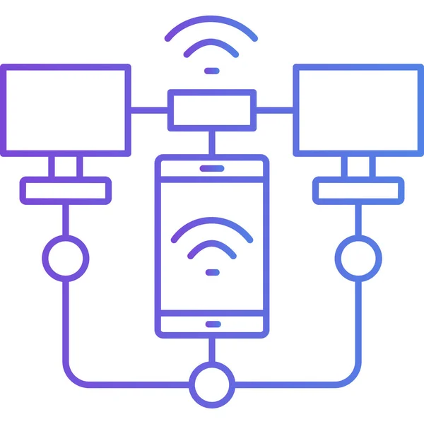 ネットワーク接続 シンプルなイラスト — ストックベクタ