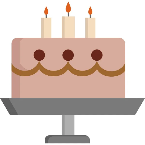 誕生日ケーキだ シンプルなデザイン — ストックベクタ