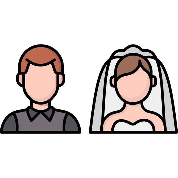 Svatební Pár Který Může Snadno Upravit Nebo Upravit — Stockový vektor
