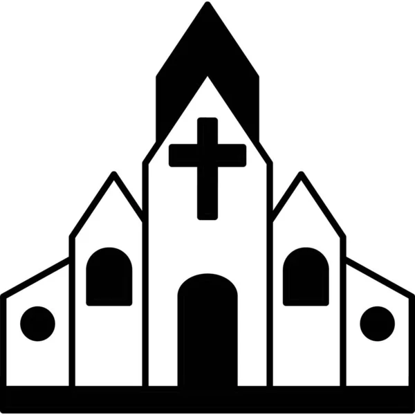Iglesia Icono Web Vector Ilustración — Vector de stock