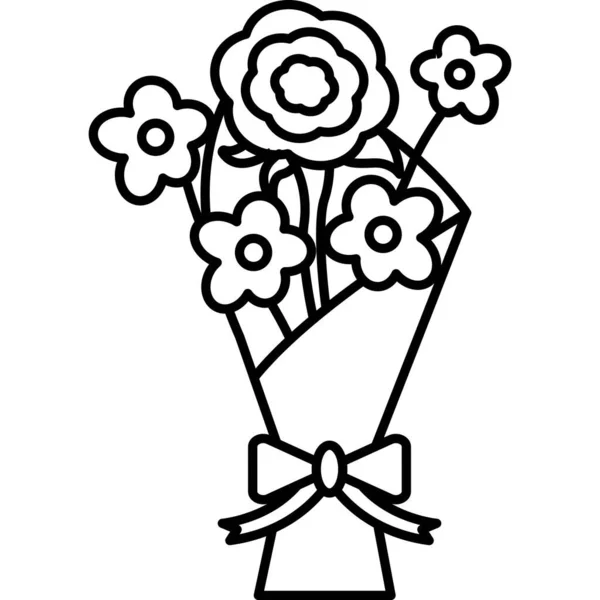 Flores Monocromas Con Decoración Floral Vector Ilustración — Archivo Imágenes Vectoriales