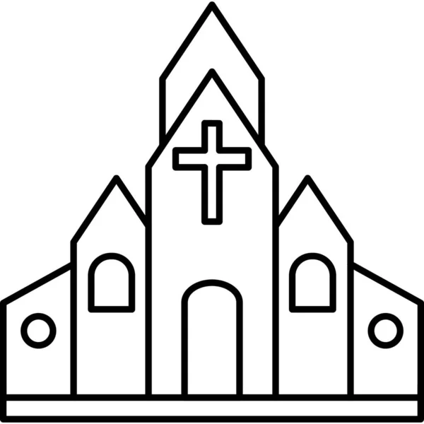 Igreja Ilustração Vetor Ícone Web — Vetor de Stock