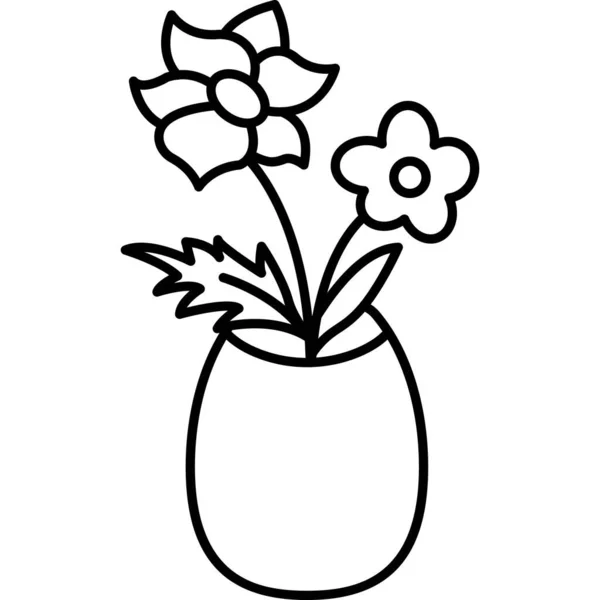 Çiçek Web Simgesi Basit Tasarım — Stok Vektör