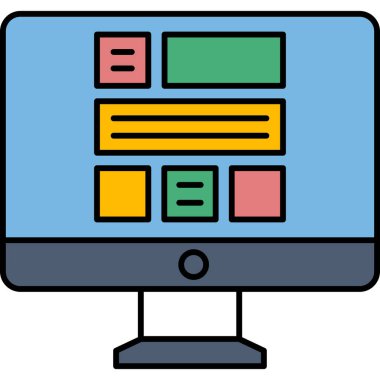 Bilgisayar. Web simgesi basit illüstrasyon