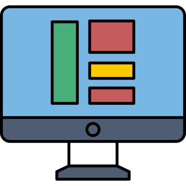 Bilgisayar. Web simgesi basit illüstrasyon