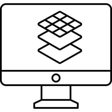 Bilgisayar. Web simgesi basit illüstrasyon