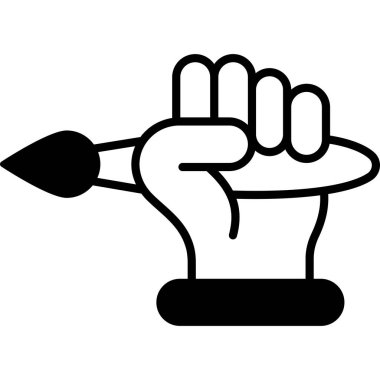 Ampulü tutan el. vektör illüstrasyonu