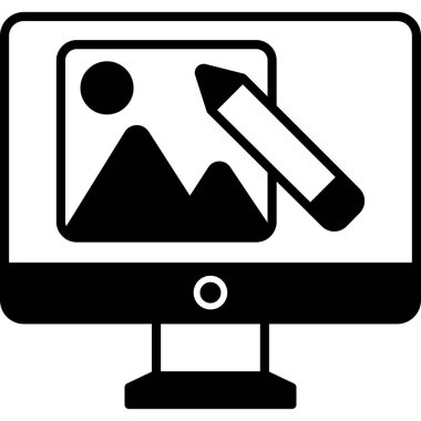 Bilgisayar. Web simgesi basit illüstrasyon