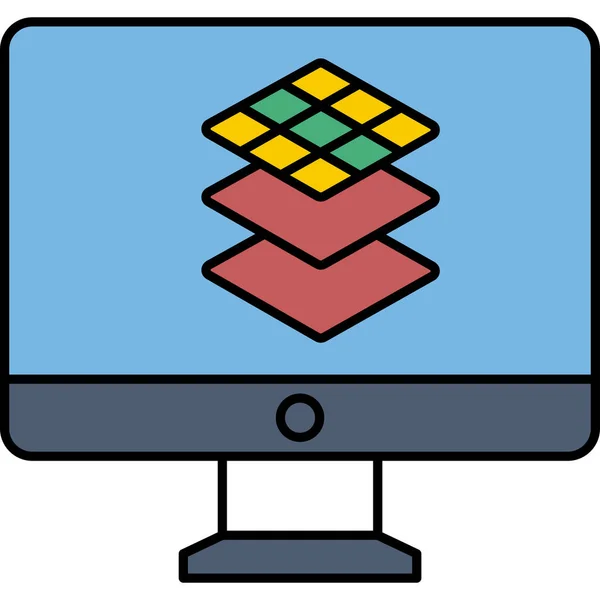 Een Computer Web Icoon Eenvoudige Illustratie — Stockvector