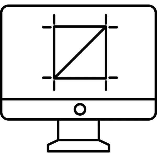 Ecrã Computador Ícone Web Ilustração Simples — Vetor de Stock