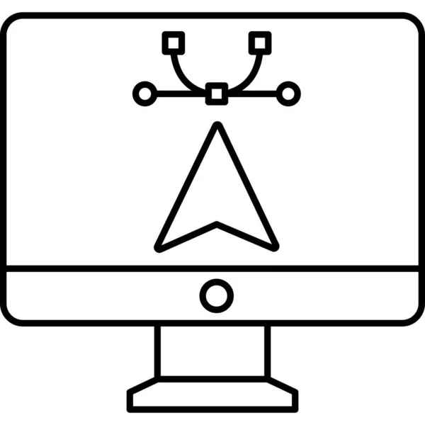 Počítač Ilustrace Vektoru Webové Ikony — Stockový vektor