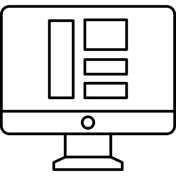 Lcd Web Ikone Einfaches Design — Stockvektor