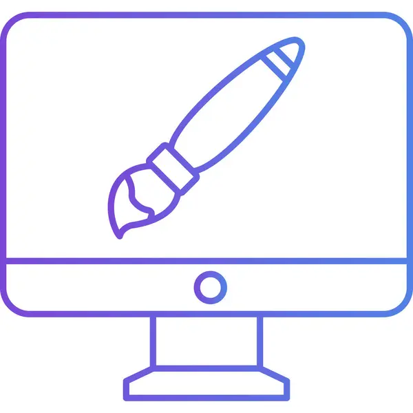 Ilustração Vetorial Ícone Computador — Vetor de Stock