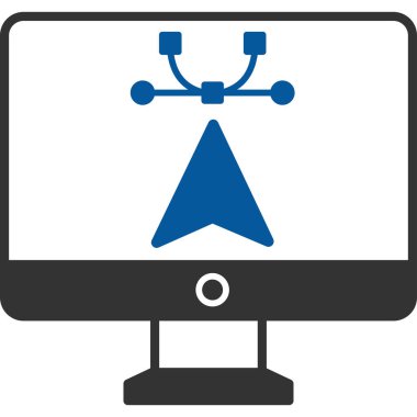 İkramiye ikonlu bilgisayar monitörü. vektör illüstrasyonu