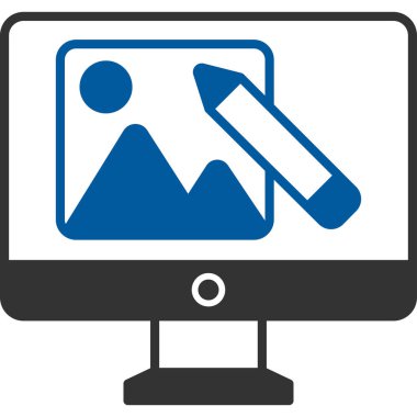 Bilgisayar. Web simgesi basit tasarım