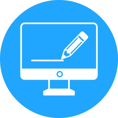 bilgisayar monitörü ikon vektör illüstrasyonu