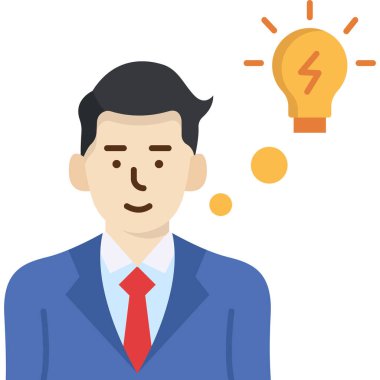 fikir simgesi ile iş adamı. vektör çizim